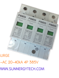 Surge แบบ SPD AC ขนาด 20-40kA 385V 4P (FEO)