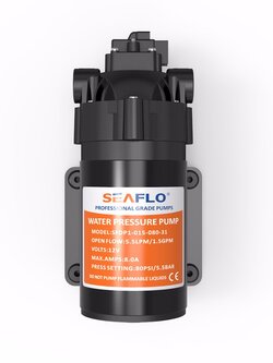 โซล่าปั๊ม ชนิดไดอะแฟรม (Diaphragm) ขนาด 5.5LPM 12VDC 6A 100PSI