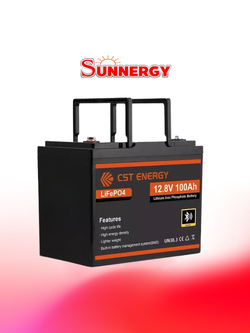 CST ENERGY 12.8V 100Ah Bluetooth LiFePO4 Lithium Deep Cycle Battery