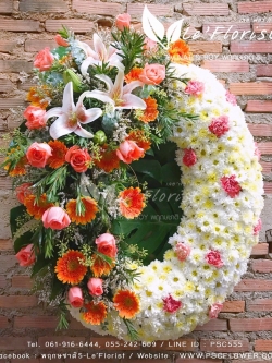 w2019-4 พวงหรีดดอกไม้สด