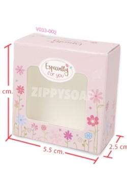 กล่องกระดาษ โชว์หน้าสบู่ 5.5*5.5*2.5 cm 60 ชิ้น