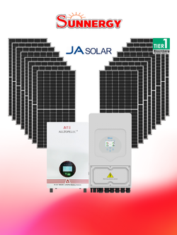 ชุดโซลาร์เซลล์ระบบไฮบริด DEYE ขนาด 10KW 1PH พร้อมแบตเตอรี่ ATE 51.2V 200Ah