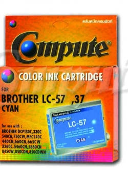 ตลับน้ำหมึกอิงค์เจ็ท คอมพิวท์ For BROTHER LC-57 / LC-37 (Cyan)