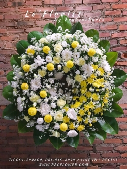 W2019-03 พวงหรีดดอกไม้สด