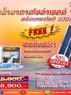 ชุดปั๊มน้ำบาดาลโซล่าเซลล์ 750 W 01