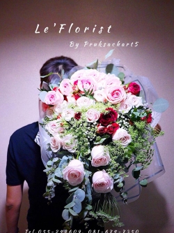 B54 Pink Mondial and Pink Chinese Rose Bouquet