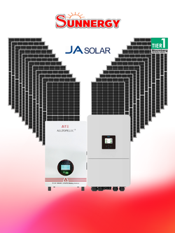 ชุดโซลาร์เซลล์ระบบไฮบริด DEYE ขนาด 15KW 3PH พร้อมแบตเตอรี่ ATE 51.2V 200Ah