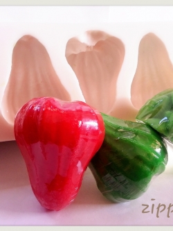 แม่พิมพ์ซิลิโคน รูปชมพู่ 5 ช่อง 100g สั่งผลิตขั้นต่ำ 2 ชิ้น IJPU