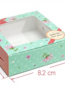 กล่องสบู่ โชว์หน้าสบู่ ลายดอกไม้ 60 ชิ้น 8.2*8.2*3cm