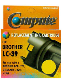 ตลับน้ำหมึกอิงค์เจ็ท คอมพิวท์ For BROTHER LC-39 (Yellow)