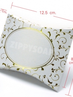 กล่องพาย พิมลายดอกไม้สีขาว 20 ชิ้น