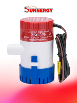 โซล่าปั๊ม (Solar Pump) ยี่ห้อ Bilge ขนาด 750GPH 24V