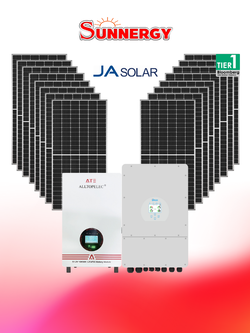 ชุดโซลาร์เซลล์ระบบไฮบริด DEYE ขนาด 10KW 3PH พร้อมแบตเตอรี่ ATE 51.2V 200Ah
