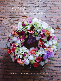 w34 พวงหรีดดอกไม้สด