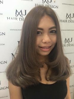 บริการทำสีผม โทนสีน้ำตาลหม่นเทา