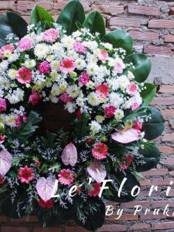 W48พวงหรีดดอกไม้สด