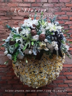 W53 พวงหรีดดอกไม้สด