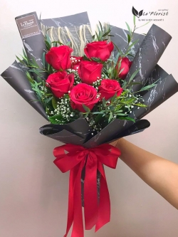 ข่อกุหลาบแดงนอก ห่อกระดาษาลายหินอ่อน