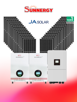 ชุดโซลาร์เซลล์ระบบไฮบริด DEYE ขนาด 20KW 3PH พร้อมแบตเตอรี่ ATE 51.2V 200Ah