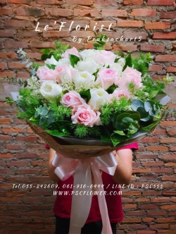 ช่อกลมกุหลาบทูโทน