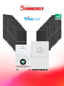 ชุดโซลาร์เซลล์ระบบไฮบริด DEYE ขนาด 16.92KW 1PH พร้อมแบตเตอรี่ ATE 51.2V 200Ah