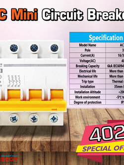 เบรกเกอร์ AC Mini Circuit Breaker AC 3P