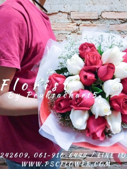 ช่อกลมกุหลาบไทย20ดอก