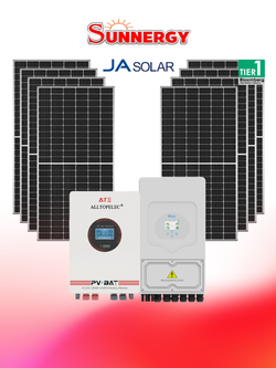 ชุดโซลาร์เซลล์ระบบไฮบริด DEYE ขนาด 5KW 3PH พร้อมแบตเตอรี่ ATE 51.2V 100Ah
