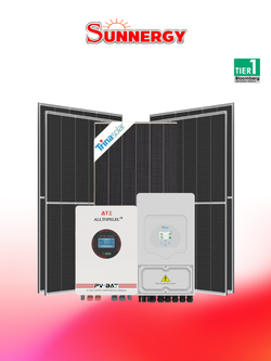 ชุดโซลาร์เซลล์ระบบไฮบริด DEYE ขนาด 3KW 1PH พร้อมแบตเตอรี่ ATE 51.2V 100Ah