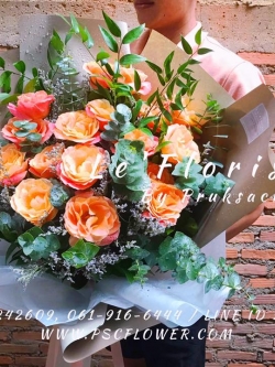 ช่อกุหลาบฮอนแลนด์ สีชมพูพีช