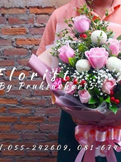 ช่อดีไซน์โทนขาวชมพู