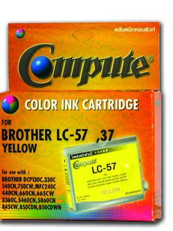 ตลับน้ำหมึกอิงค์เจ็ท คอมพิวท์ For BROTHER LC-57 / LC-37 (Yellow)