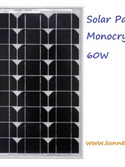 แผงโซล่าเซลล์ ชนิด Mono-Crystalline ขนาด 60W