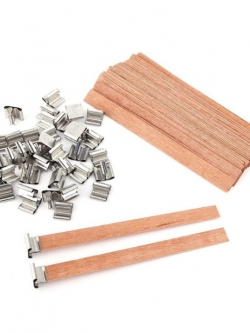 ย้ำอ่านข้อมูลก่อนสั่ง ไส้เทียนไม้ พร้อมขาเสียบ 10ชิ้น