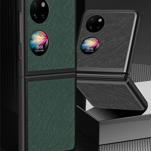 Case Huawei P50 Pocket # Pre-Order * เคสเคลือบหนัง PU ป้องกันรอยขีดข่วนและทนต่อการสึกหรอ พื้นผิวแบบกากบาทให้รูปลักษณ์ที่หรูหราและคลาสสิก *