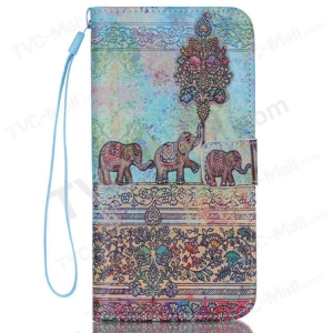 Case iPhone 6s Plus / 6 Plus / Pre-order * เคสหนังกระเป๋าสตางค์ พิมพ์ลาย - ช้างชนเผ่า *