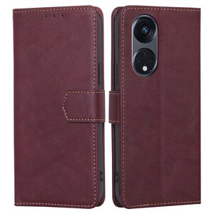 Case OPPO Reno8 T 5G # Pre - Order * เคสหนัง PU พรีเมี่ยมและวัสดุ TPU พร้อมการออกแบบพื้นผิวหนังวัวให้ความรู้สึกที่ดี *