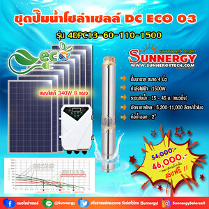 ชุดปั๊มน้ำโซล่าเซลล์ DC ECO 03