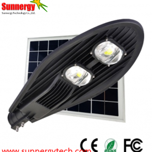 โคมไฟ Solar Street Light ขนาด 50W พร้อมแผงโซล่าเซลล์ 55W