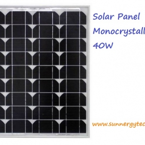 แผงโซล่าเซลล์ ชนิด Mono-Crystalline ขนาด 40W