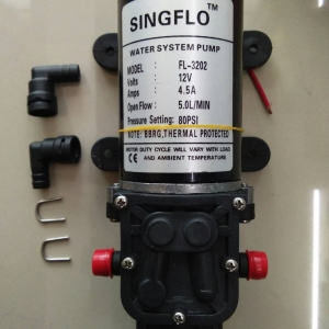 โซล่าปั๊ม ชนิดไดอะแฟรม (Diaphragm) ขนาด 5LPM 12VDC 4.5A 80PSI