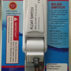 DC Bilge Switch/Float Switch 12-24-36V Max 20A (Seaflo)