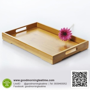 ถาดไม่ไผ่ สำหรับเสริฟอาหารและเครื่องดื่ม รหัส TT5 - Natural Bamboo Tray