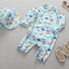 ชุดว่ายน้ำ+หมวกปิดคอ ลายปูปลา สีฟ้า ไซส์ 18-24M
