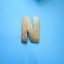 ตัวรีดอักษรกากเพชร สีทอง (5cm) อักษร N