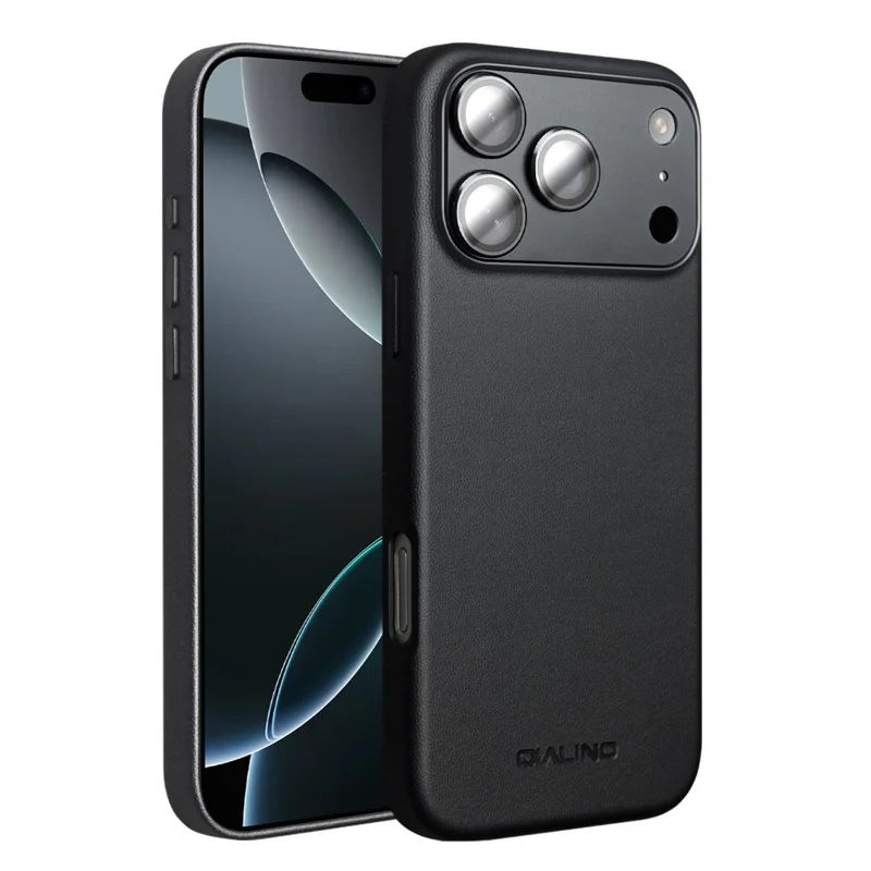 Case iPhone 17 Pro Max # Pre-order * เคส QIALINO พีซี + เคสโทรศัพท์ซิลิโคน เข้ากันได้กับ MagSafe * ดำ