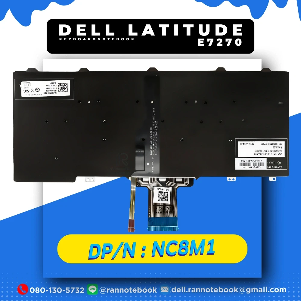 Keyboard Notebook Dell Latitude E7270 แท้ประกันศูนย์ Dell