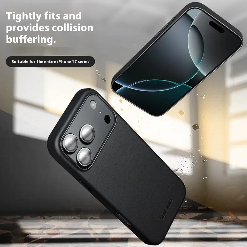 Case iPhone 17 Pro Max # Pre-order * เคส QIALINO พีซี + เคสโทรศัพท์ซิลิโคน เข้ากันได้กับ MagSafe * ดำ