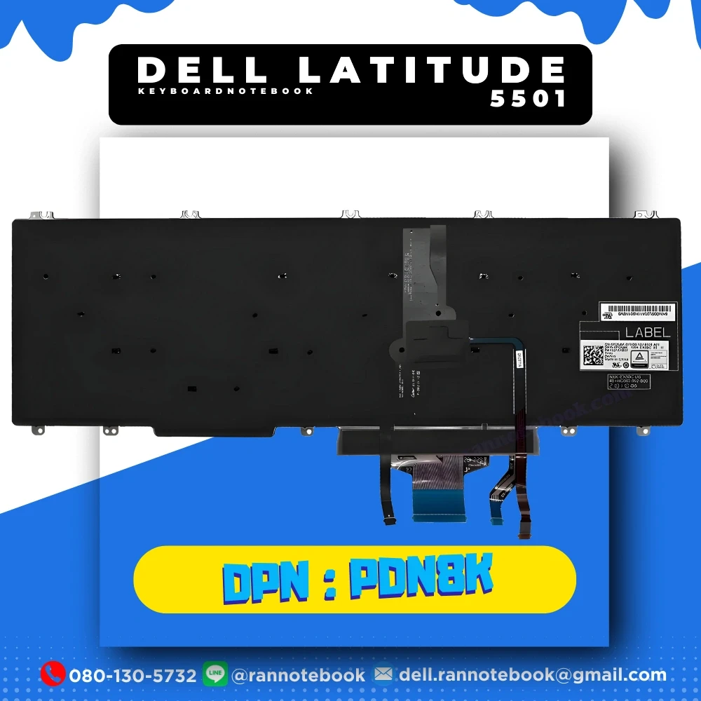Keyboard Notebook Dell Latitude 5501 TH ENG แท้ประกันศูนย์ Dell