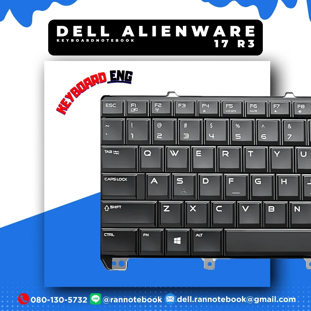 แป้นพิมพ์โน๊ตบุ๊ค Dell Alienware 17 R3 ตรงรุ่น ประกันศูนย์ Dell